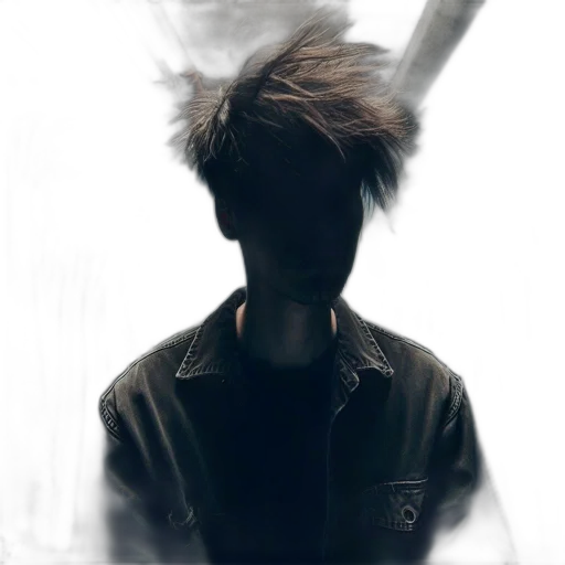 hair, mask, jacket, face, photorealistic, 3d render, concept art, cyberpunk transparent PNG cut-out