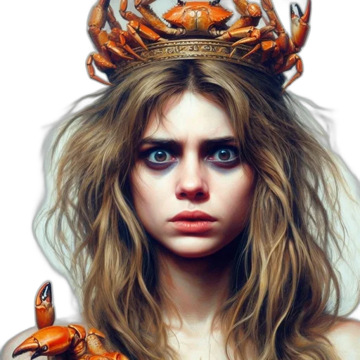crown, creature, hair, jewelry, concept art, fantasy art, photorealistic, comic book art transparent PNG cut-out
