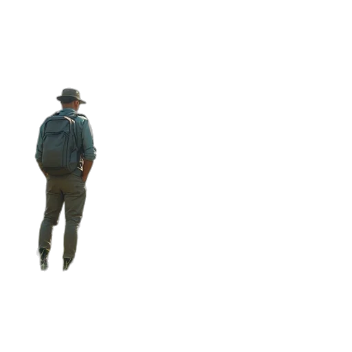 jacket, hat, robot, creature, 3d render, concept art, pixel art, photorealistic transparent PNG cut-out
