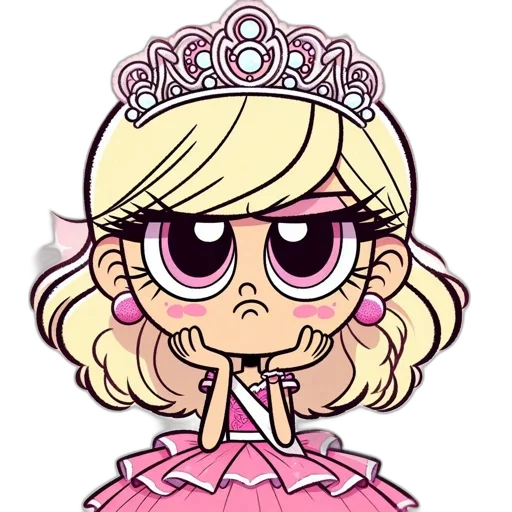 crown, staff, dress, cartoon, concept art, pixel art, anime, animated transparent PNG cut-out