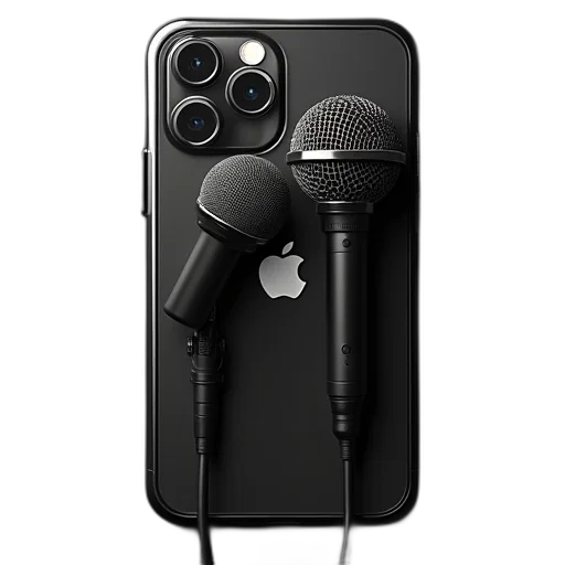 weapon, 3d render, photorealistic, apple, iphone, has, upload, microphones transparent PNG cut-out