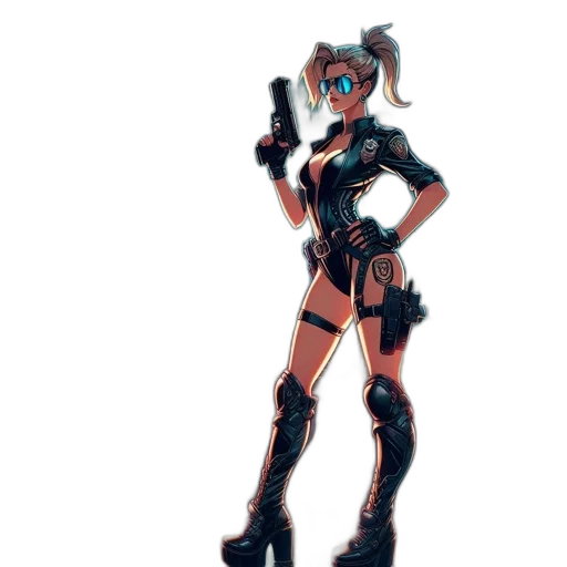robot, weapon, staff, mask, concept art, 3d render, cyberpunk, anime transparent PNG cut-out