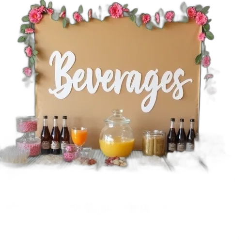 food, bottle, earth tones, buffet, table, set, variety, beverages transparent PNG cut-out