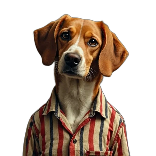 animal, jacket, staff, dress, photorealistic, 3d render, oil painting, concept art transparent PNG cut-out