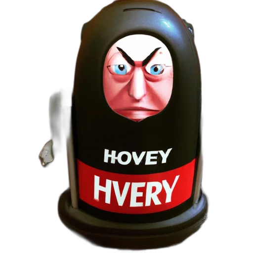 bottle, 3d render, concept art, anthropomorphized, vacuum, cleaner, name, hovey transparent PNG cut-out
