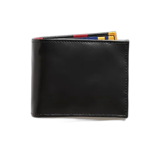 black, wallet, colorful, striped, pattern, outside, placed, white transparent PNG cut-out