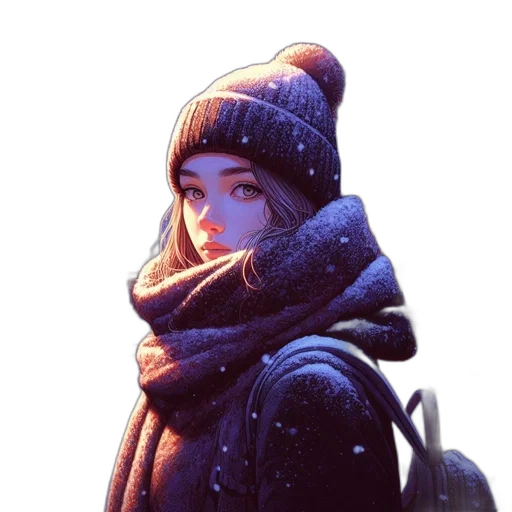hat, jacket, face, umbrella, photorealistic, watercolor, concept art, oil painting transparent PNG cut-out