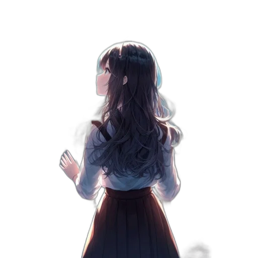 dress, jacket, hair, bottle, anime, concept art, watercolor, pixel art transparent PNG cut-out