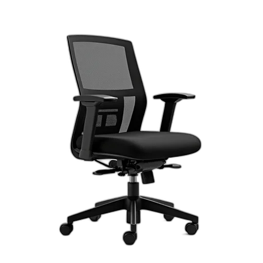 furniture, staff, 3d render, photorealistic, black, ergonomic, office, chair transparent PNG cut-out