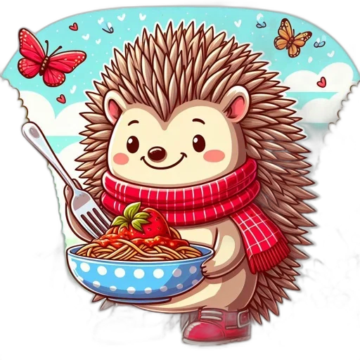 staff, concept art, cartoon, fantasy art, photorealistic, snow, hedgehog, wears transparent PNG cut-out