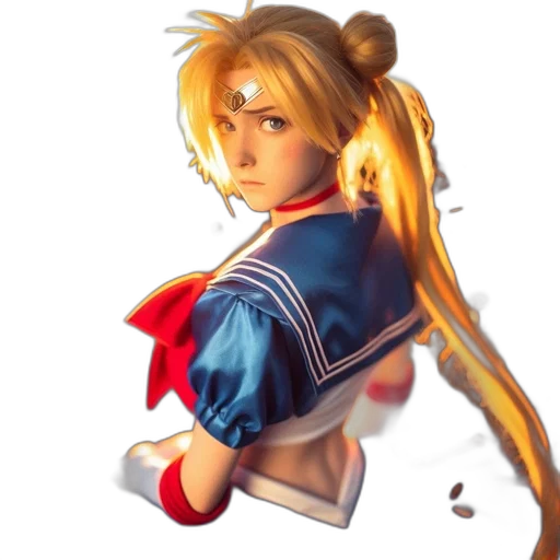 jacket, staff, pixel art, anime, concept art, photorealistic, blue, anime-like transparent PNG cut-out