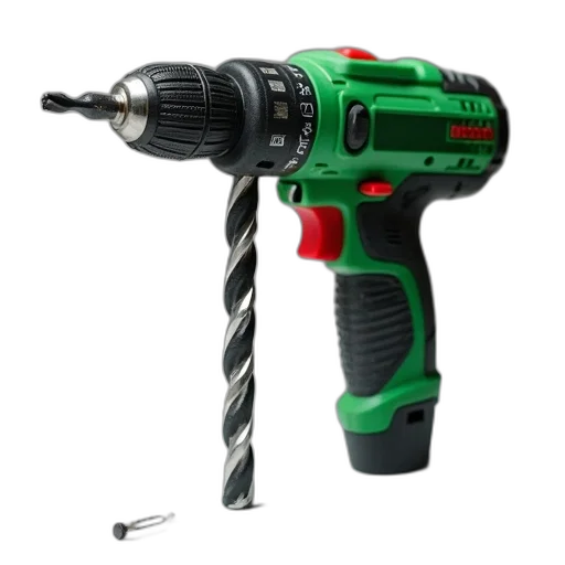 staff, weapon, green, black, electric, drill, silver, bit transparent PNG cut-out