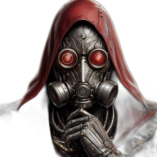 mask, robot, face, concept art, fantasy art, comic book art, cyberpunk, steampunk transparent PNG cut-out