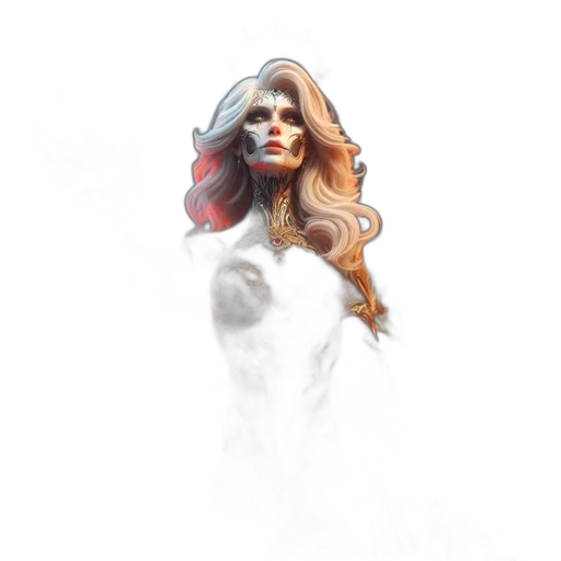 dress, face, mask, concept art, fantasy art, pixel art, photorealistic, ethereal transparent PNG cut-out