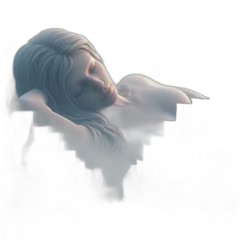 face, mask, creature, hair, concept art, 3d render, photorealistic, fantasy art transparent PNG cut-out