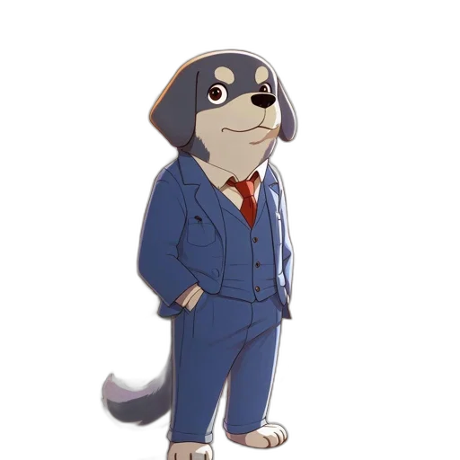 staff, animal, jacket, creature, cartoon, concept art, anime, watercolor transparent PNG cut-out