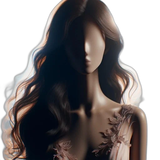dress, hair, mask, face, photorealistic, fantasy art, 3d render, concept art transparent PNG cut-out