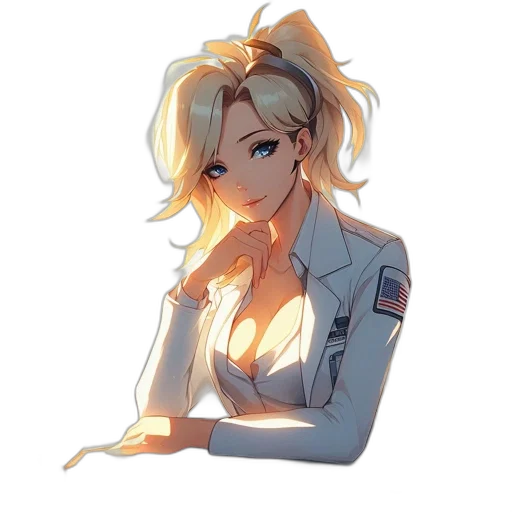 staff, jacket, weapon, face, anime, pixel art, cartoon, concept art transparent PNG cut-out