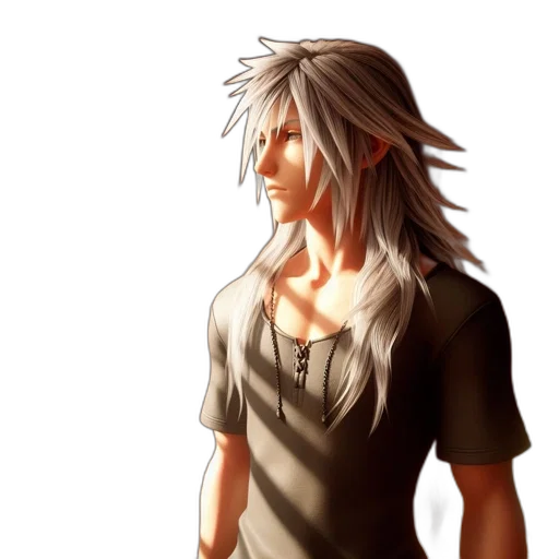 hair, fantasy art, photorealistic, concept art, 3d render, monochrome, anime, figure transparent PNG cut-out