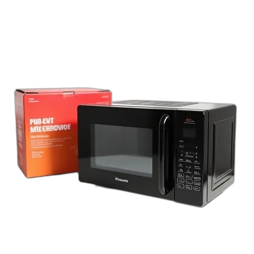 food, black, compact, microwave, oven, digital, display, handle transparent PNG cut-out