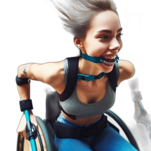 robot, hair, concept art, cyberpunk, 3d render, photorealistic, young, woman transparent PNG cut-out