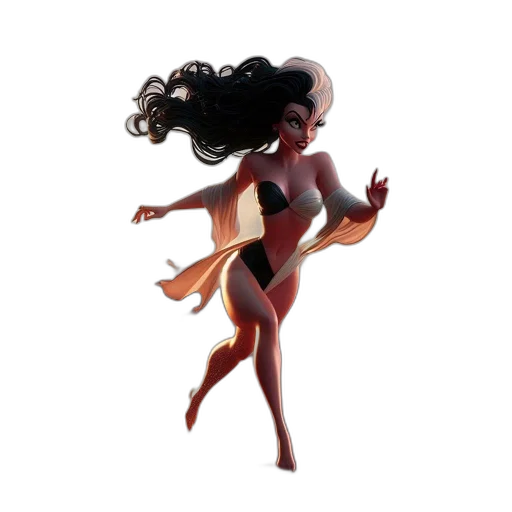 hair, creature, 3d render, concept art, fantasy art, comic book art, underwater, fire transparent PNG cut-out
