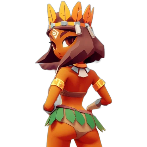 crown, staff, mask, robot, concept art, 3d render, fantasy art, pixel art transparent PNG cut-out