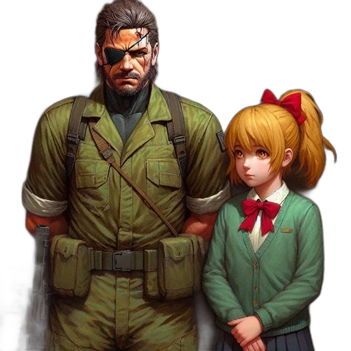 jacket, weapon, face, staff, concept art, pixel art, comic book art, cyberpunk transparent PNG cut-out