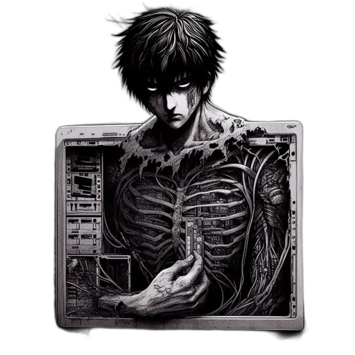 jacket, robot, food, animal, comic book art, fantasy art, concept art, cyberpunk transparent PNG cut-out