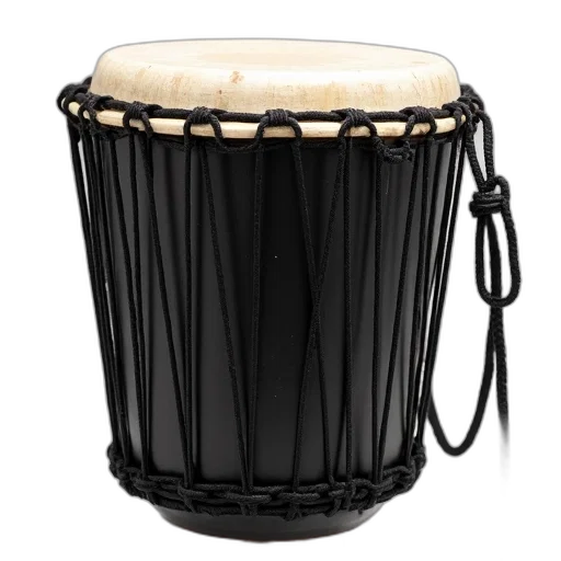 traditional, african, drum, black, skin, white, rim, featuring transparent PNG cut-out