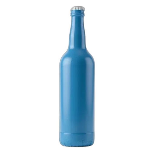 bottle, weapon, umbrella, dress, 3d render, photorealistic, blue, white transparent PNG cut-out