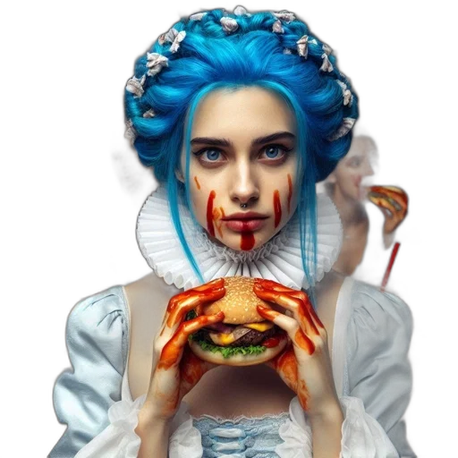 food, face, creature, dress, concept art, photorealistic, fantasy art, pixel art transparent PNG cut-out