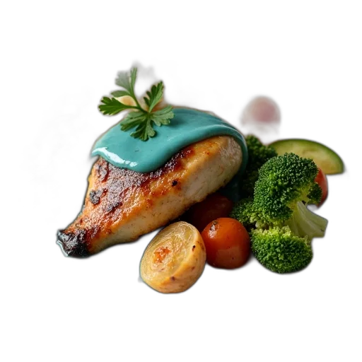 food, crown, 3d render, photorealistic, plate, variety, items, including transparent PNG cut-out