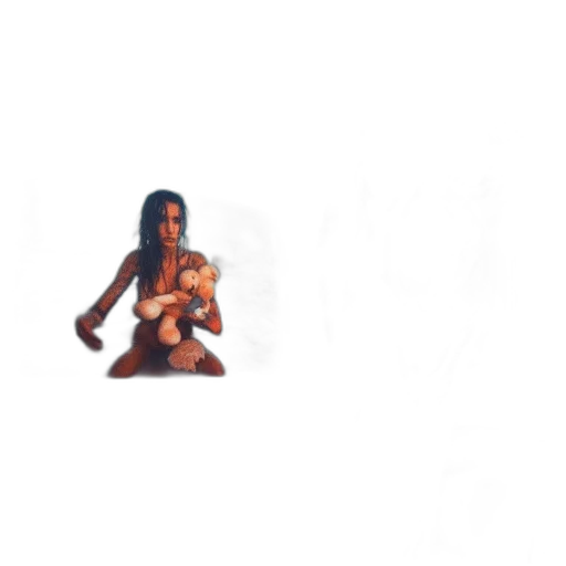 creature, animal, dress, pixel art, concept art, 3d render, earth tones, dark transparent PNG cut-out
