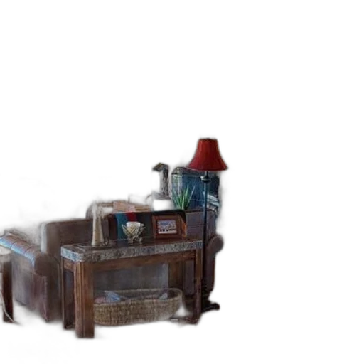 furniture, robot, bottle, hat, concept art, 3d render, watercolor, photorealistic transparent PNG cut-out