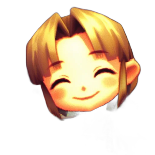 face, staff, mask, hair, pixel art, 3d render, anime, vaporwave transparent PNG cut-out