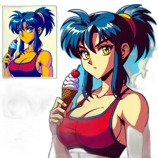 staff, weapon, concept art, anime, vaporwave, pixel art, neon lights, blue transparent PNG cut-out