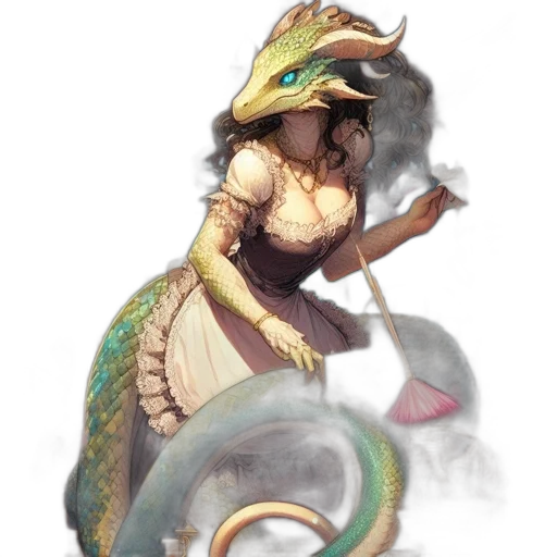 dragon, staff, creature, hat, fantasy art, concept art, pixel art, watercolor transparent PNG cut-out
