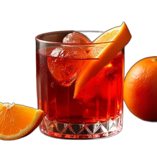 food, crown, photorealistic, 3d render, campari, vodka, orange, peel transparent PNG cut-out