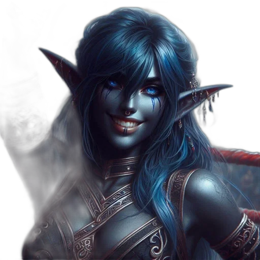 dragon, face, fantasy art, concept art, photorealistic, comic book art, blue, dark transparent PNG cut-out