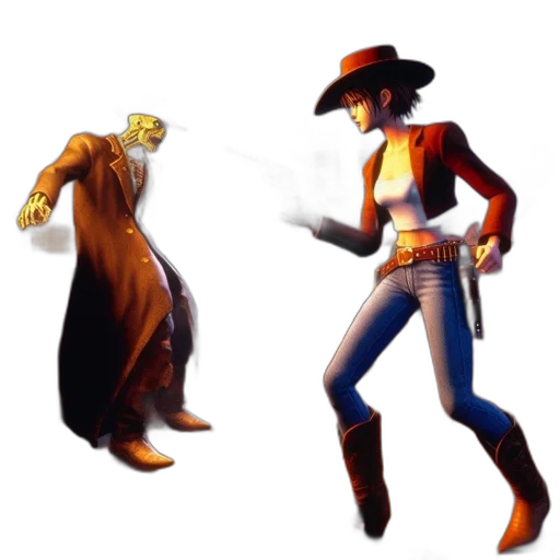 concept art, 3d render, comic book art, pixel art, golden, woman, confronts, skeletal transparent PNG cut-out