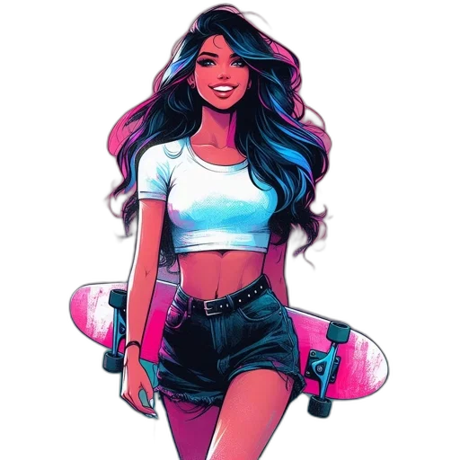 comic book art, concept art, cartoon, fantasy art, neon lights, neon, pastel, colorful transparent PNG cut-out