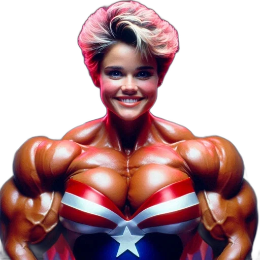 photorealistic, concept art, 3d render, comic book art, woman, muscular, build, blonde transparent PNG cut-out