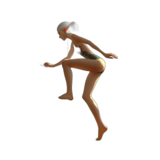 creature, robot, 3d render, concept art, pixel art, woman, white, hair transparent PNG cut-out