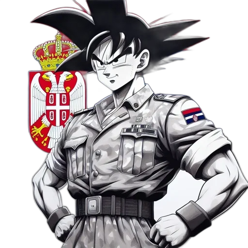 concept art, cartoon, anime, comic book art, anime-styled, figure, resembling, goku transparent PNG cut-out