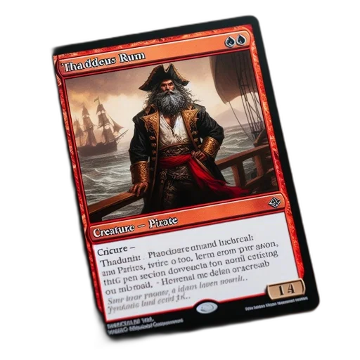 trading, card, featuring, creature, thaddeus, rum, pirate, ship transparent PNG cut-out