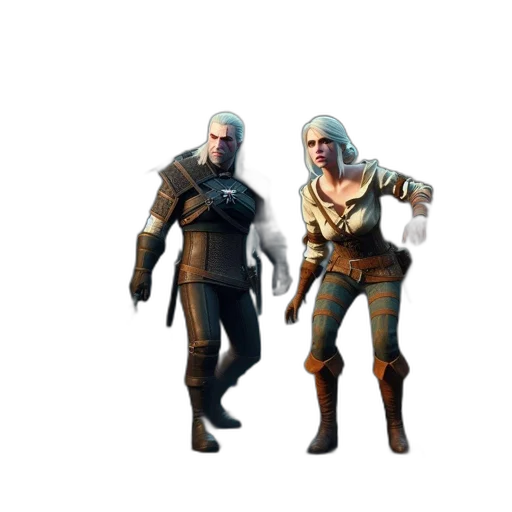 mask, jacket, weapon, staff, concept art, pixel art, cyberpunk, 3d render transparent PNG cut-out