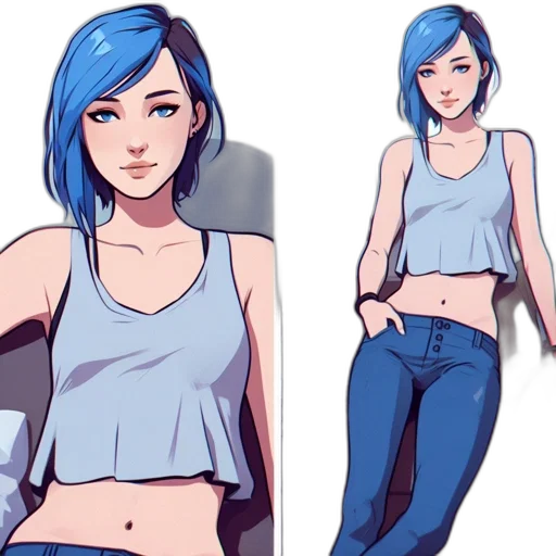 concept art, anime, comic book art, cartoon, blue, pastel, neon, colorful transparent PNG cut-out