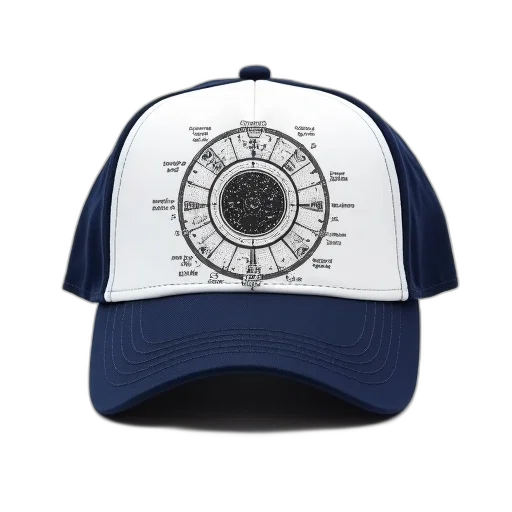 hat, navy, blue, baseball, cap, white, brim, panel transparent PNG cut-out