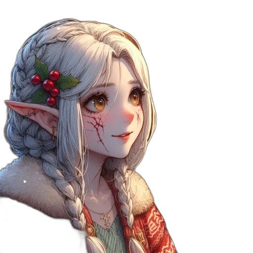 face, staff, fantasy art, concept art, pixel art, photorealistic, snow, red transparent PNG cut-out